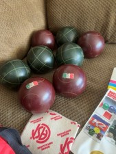 Vintage ASI Torino Italy Bocce Ball Set 8 Regulation Balls Carry Bag Brochure