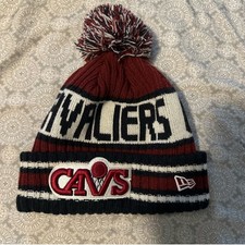 New Era Cleveland Cavaliers Pom Beanie Hardwood Classic Hat Cavs NBA
