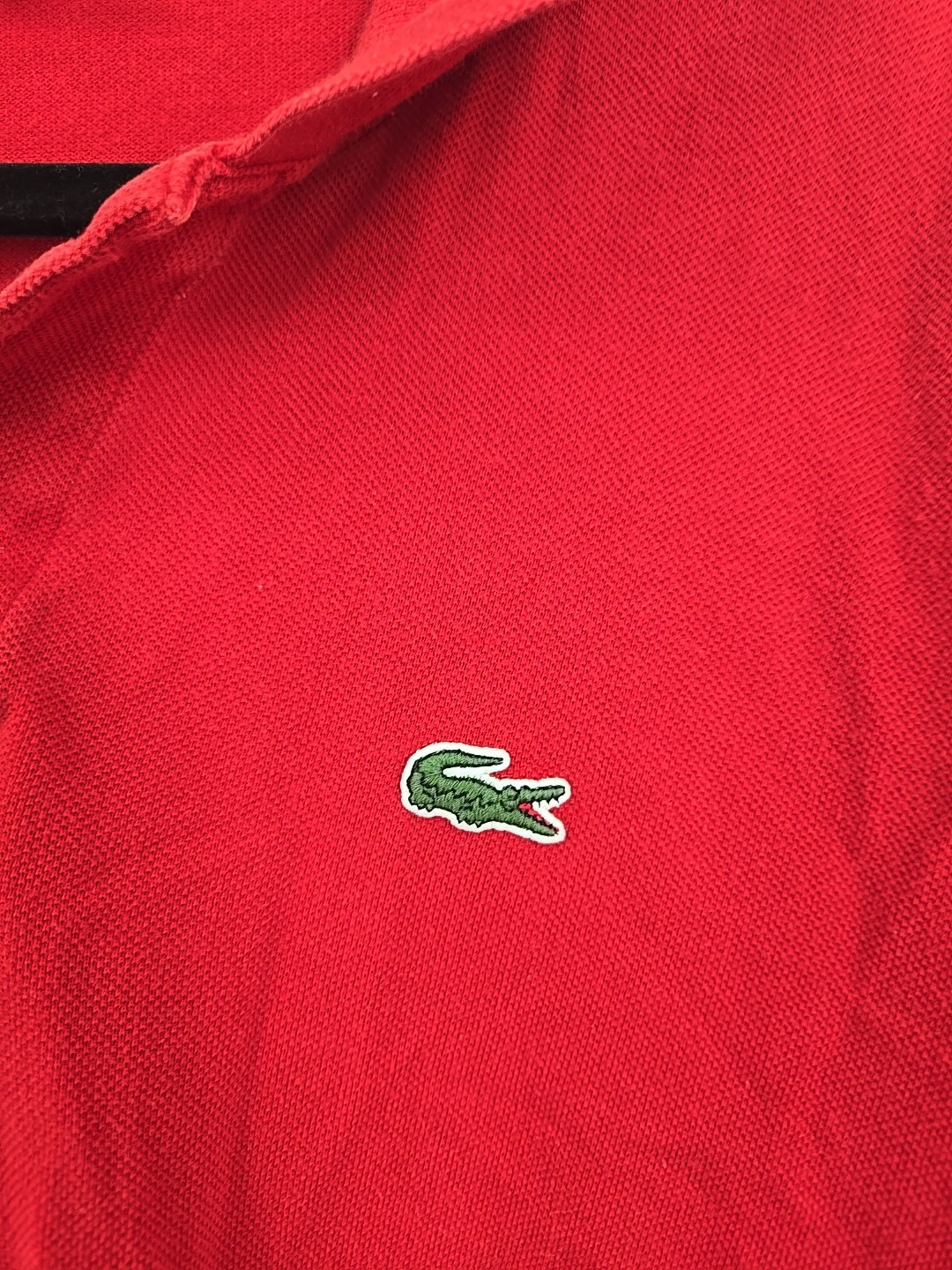 VTG LaCoste Red Polo Shirt Cotton Size 8 XL Men Classic Fit Made in France Golf thumbnail 2