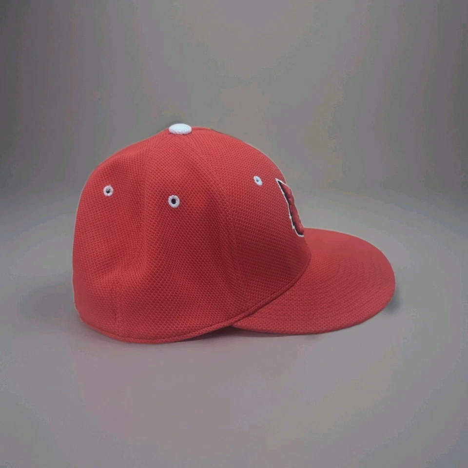 Men's Adidas Red Louisville Cardinals On-Field Baseball Fitted Hat Size 8 - Image 3 of 4