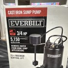 Everbilt Cast Iron Sump Pump 3/4 HP 5150 GPH Float Switch 115V 1-1/2" — photo 2