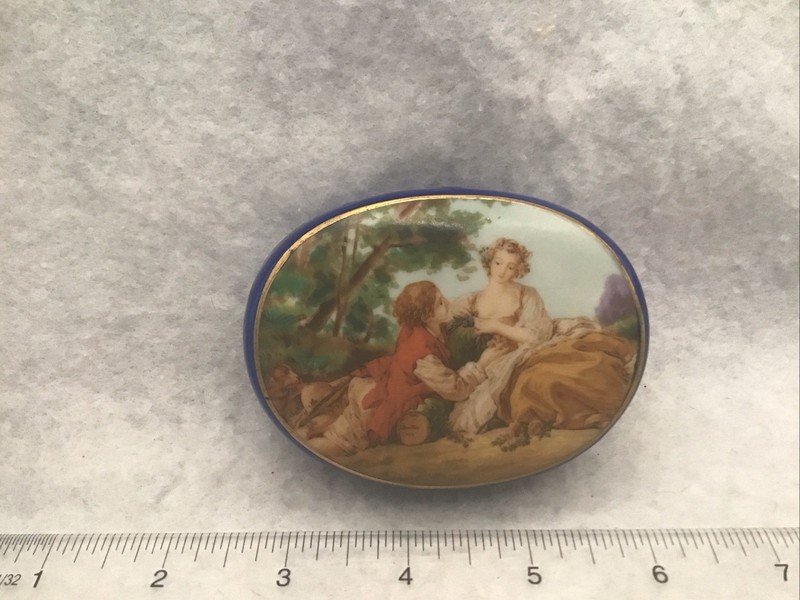 Vintage Rococo Style Porcelain Trinket Box