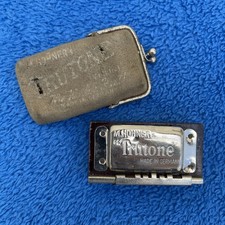 M HOHNERS Trutone Pitch Pipe Germany Vintage With Pouch Cloth Bag C D A E