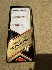 Mens Handkerchiefs Monogram Initial  E  3 Pack Embroidered Hand Loom Rolled Hem