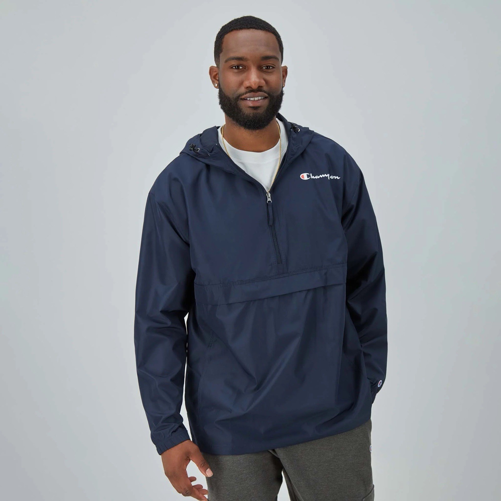 STADIUM PACKABLE JACKET, SCRIPT LOGO - BIG & TALL