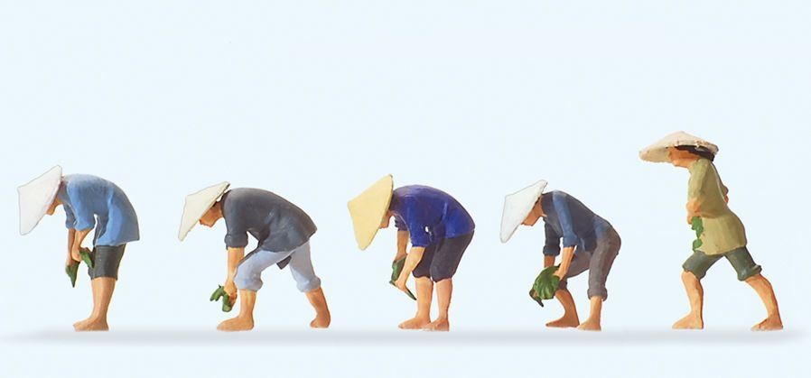 At the Rice Field (5) Exclusive Figure Set Preiser 10574