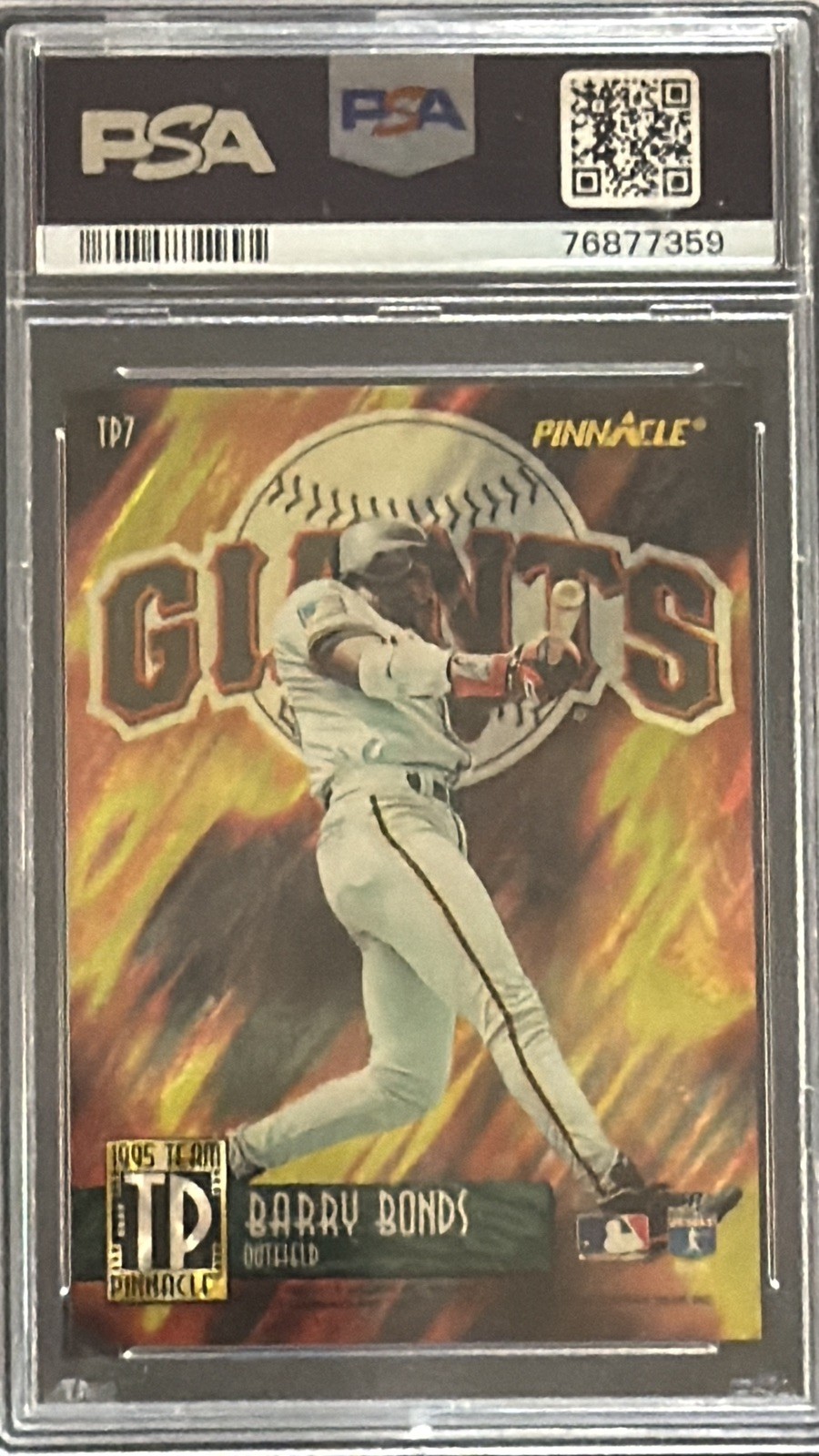 1995 Pinnacle Ken Griffey Jr. Barry Bonds Team Dufex Back #TP7 PSA 9 view 4