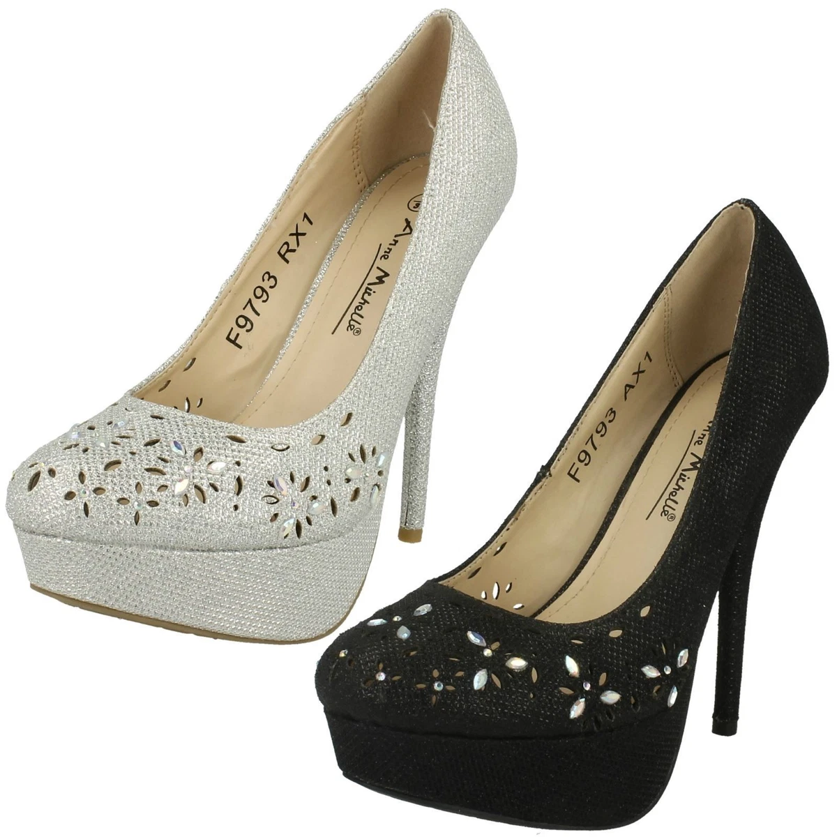 ANNE MICHELLE F5R0551 Femmes Fermeture Éclair Bout Pointu Mi Talon