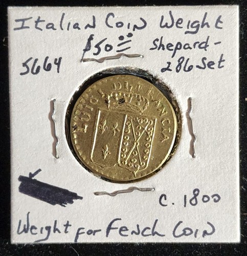 RARE Early 1800's Antique French Coin Weight, 8g, Luigia I di Francia. Our H2292 - Picture 4 of 5