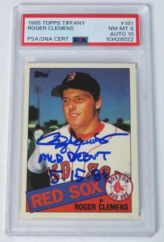 Roger Clemens RED SOX Signed 1985 Topps Tiffany Rookie Card 181 PSA 10 Auto