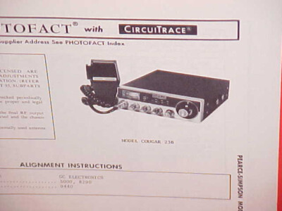 #ad #ad 1975 PEARCE SIMPSON CB RADIO SERVICE SHOP MANUAL MODEL COUGAR 23B $16.99