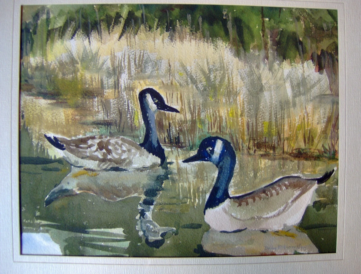 Sold At Auction Parker Pair Watercolor Paintings Of Geese 43 OFF