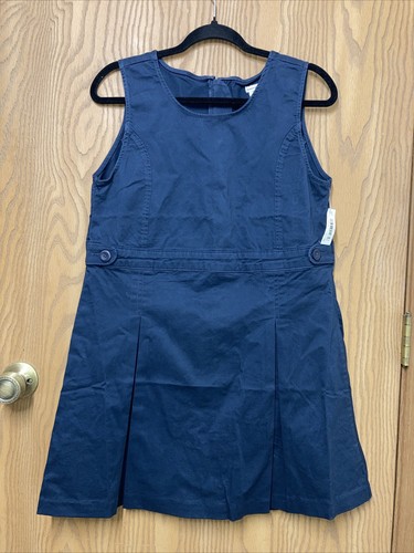 NWT Girls Amazon Essentials Navy Blue Uniform Dress Sleeveless SIZE XXL 14-16 - 第 1/11 張圖片