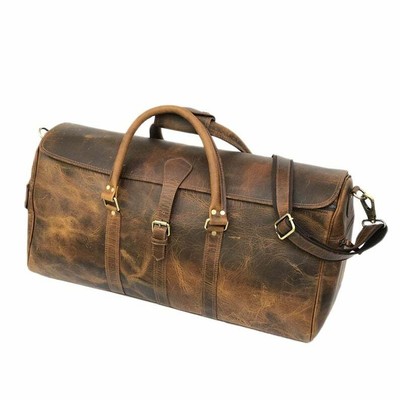 men's monogrammed leather duffle bag