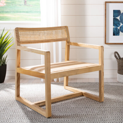 SAFAVIEH Lula Cane Accent Chair | Natural |