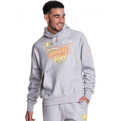 Champion Adam Fu Artist Reverse Weave Fleece Pullover Hoodie Human Kind NWT 