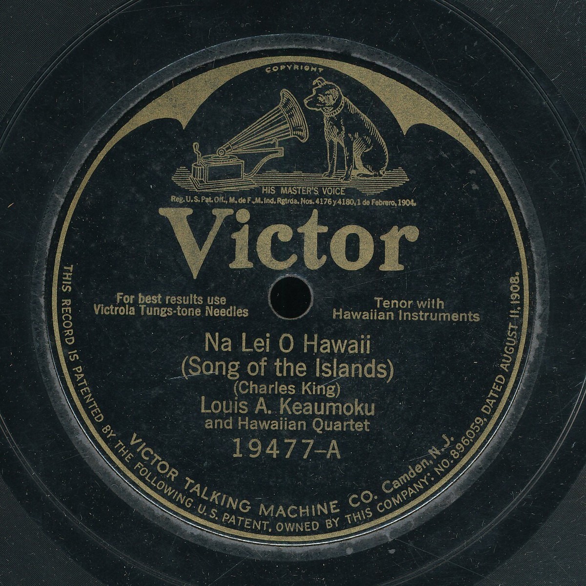 Victor - nobuaki 78tk- Hawaiian-VICTOR 19477-Louis A. Keaumoku-(Na Lei O