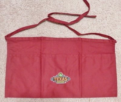 Maroon Texas Roadhouse 3 Pocket Hostess Waitress Apron Nip Ebay