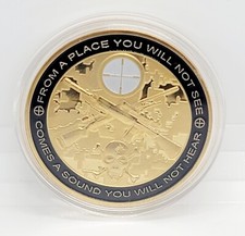 US Armed Skull Sniper Police Military Die Tired US Challenge Coin New 