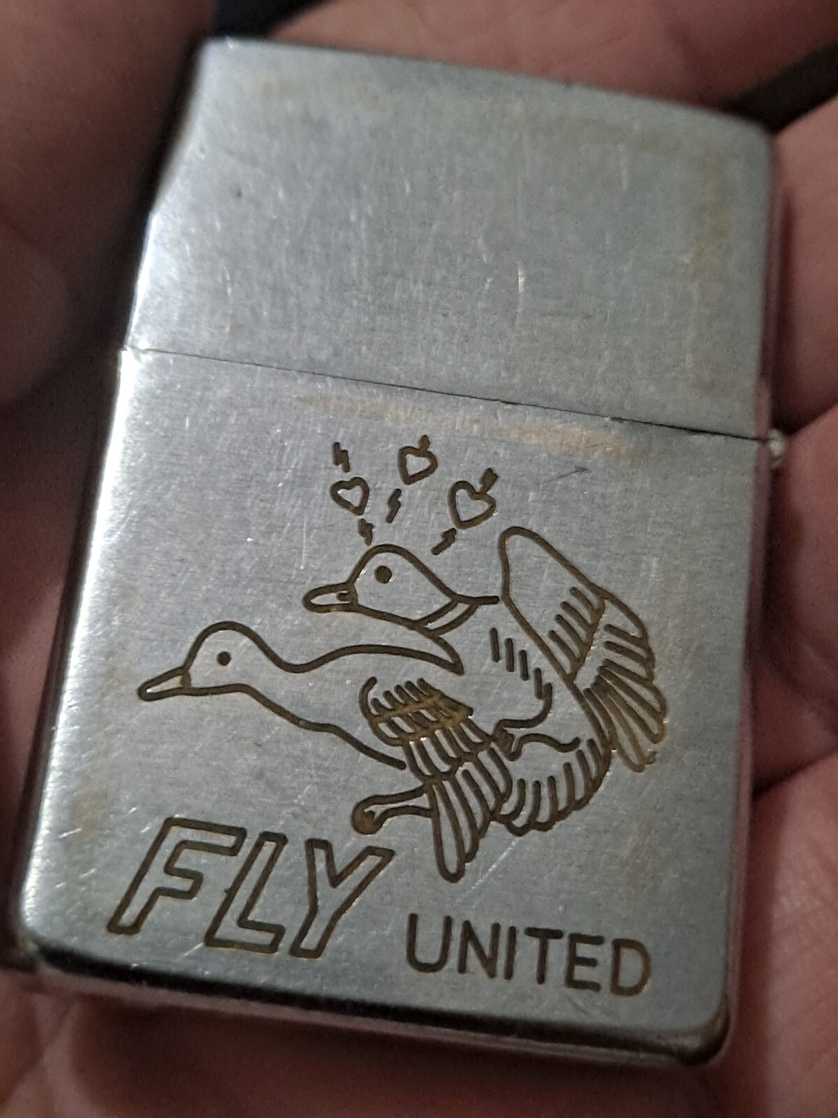 Zippo Lighter 1967 Vietnam Era Engraved FLY UNITED w Ducks Art USED Condition eBay