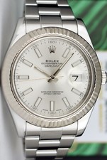 ROLEX - 18kt White Gold & SS DateJust II Silver Index Dial 116334 - SANT BLANC 8