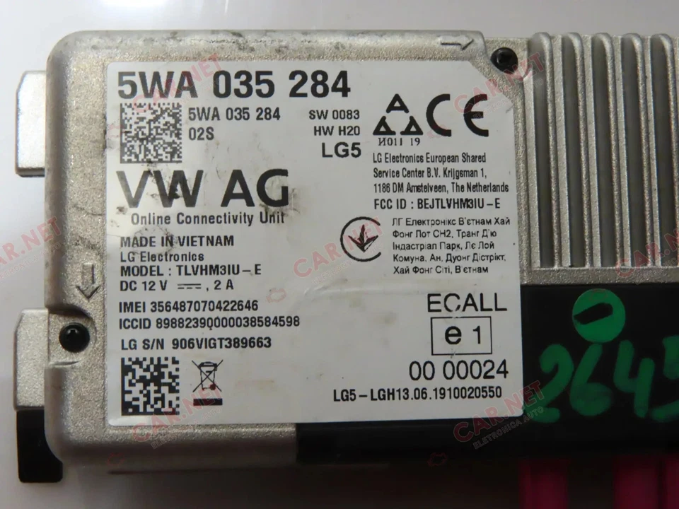 5WA035284 CENTRALINA CONNETTIVITA ONLINE VOLKSWAGEN AUDI Q3 A3 Q5 VW T-CROSS - Immagine 2 di 4