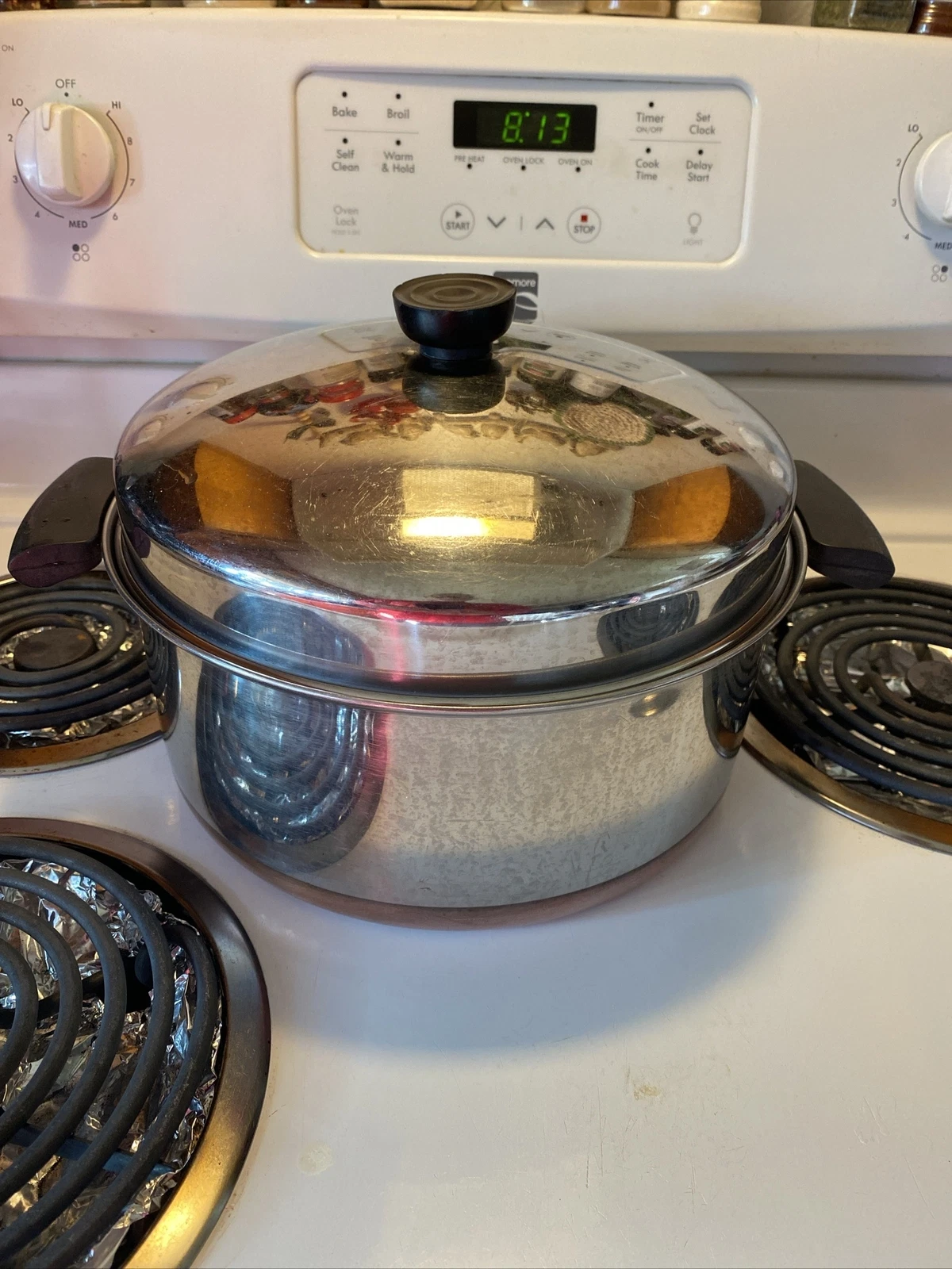 Revere Ware 5 Qt Copper Bottom Stock Pot Dutch Oven Dome Lid