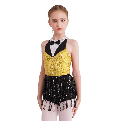 Girls Sequins Ballet Dress Tassel Latin Jazz Rumba Modern Performance Dancewear - Picture 26 of 56