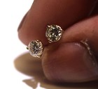 GIA certified .74ct VS2 L yellow loose round diamond estate Natural earrings — photo 7