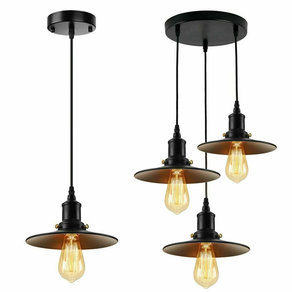 LED Industrial Retro Ceiling Pendant Light Shade Suspended Loft