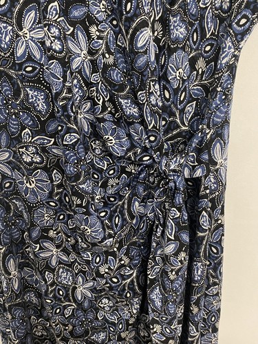 BODEN Knot Front Jersey Knit Midi Dress Blue Floral Print 8P - Picture 9 of 9