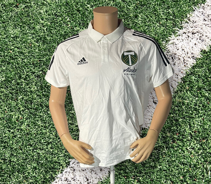 Мужская футболка-поло Portland Timbers Adidas Aeroready Mens L White Coaches Pique, новая