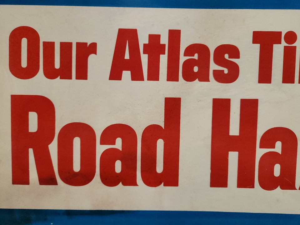 1VINTAGE ORIGINAL ANTIQUE GAS OIL GENERAL STORE ATLAS METAL SIGN NICE