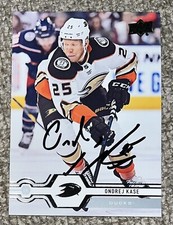 Ondrej Kase Signed 2019-20 Upper Deck UD #427 Anaheim Ducks COA