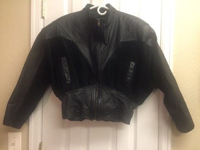 cropped black suede jacket