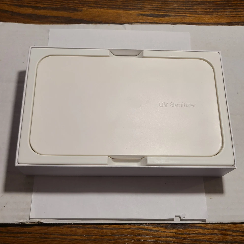 Caja Desinfectante UV Qi 10W Inalámbrico Cargador Rápido Base Samsung Apple USB-C OEM Blanco Foto 2 de 4