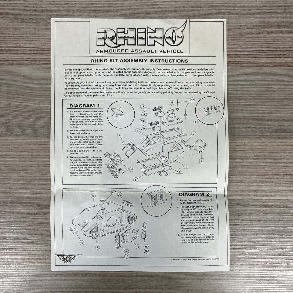 ROGUE TRADER RHINO TANK ADEPTUS SORORITAS METAL PARTS