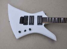 White Electric Guitar with Tremolo Bridge, Humbuckers Pickups,Rosewood Fretboard