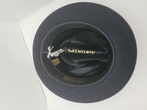 BAILEY CARSON FUR FELT HAT FEDORA NAVY MADE IN USA - Picture 7 of 9