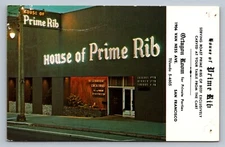 Postcard CA San Francisco House Prime Rib Restaurant Exterior Advertising J074