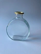 Gold Rimmed Cylindrical Glass Bud Vase 6"