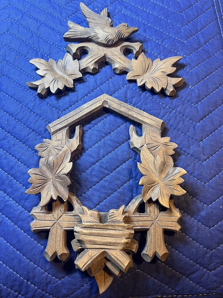 Black Forest Cuckoo Clock Trim With Bird Nest And Topper eBay
