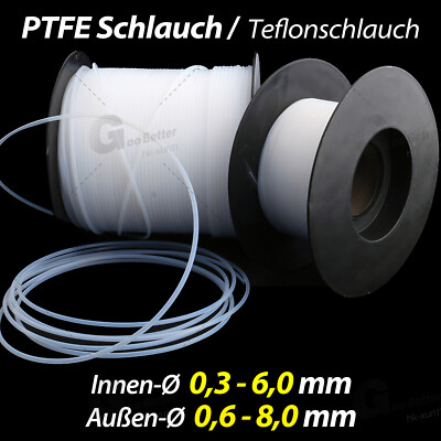 PTFE Schlauch Teflonschlauch Schlauch Tube 260°C 3D Drucker ID 0.3mm - 6.0mm