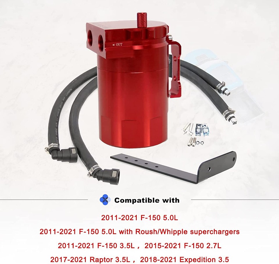 Ford F150 Oil Catch Can Oil Catch Can Kit For Ford F150 2.7L, 3.5L, 5.0L Ecoboost - Passenger Side Ecoboost Oil Separator Passenger Side - Foto 13