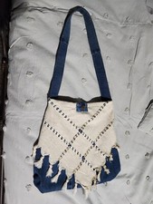 Handmade Denim Tote Bag W/ Indigo And Blue Accents Upcycled Purse Boho Jeans