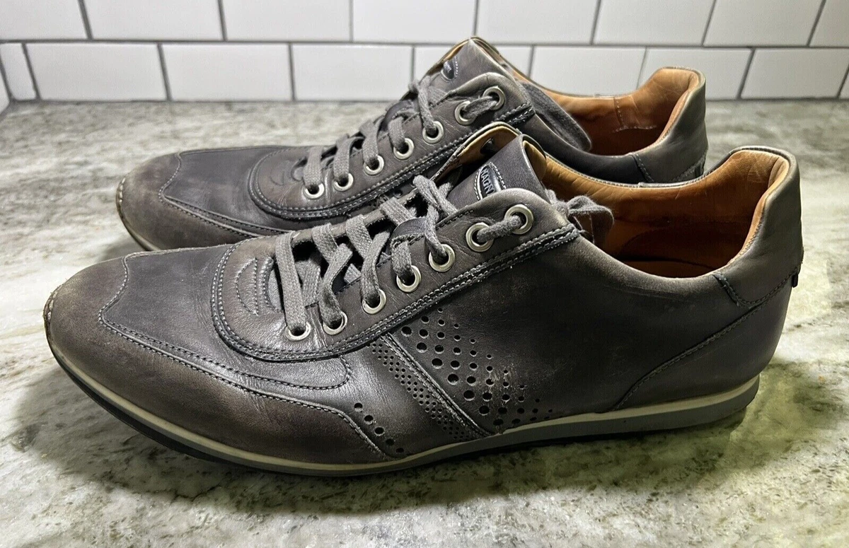 Magnanni Shoes Mens 10 M Cristian Cuero Casual Sneakers Gray Leather