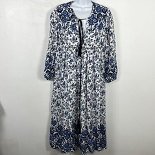 R Vivimo Dress sz XS Blue White Floral Peasant Boho Cottagecore Romantic