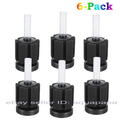 NOT SPECIFIED 6pcs Bio Sponge Filters for Breeding Fry Betta Shrimp Tank Aquarium 5 to 10 Gal