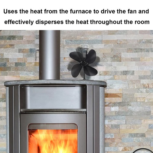 Stove Fan for Wood Burners Multi Fuel Gas Stoves Small 4 Blade - Picture 5 of 10