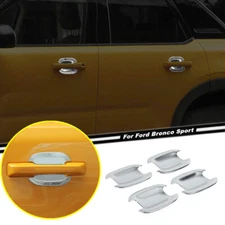 For 2021-2024 Ford Bronco Sport ABS Chrome Side Door Handle Bowl Cover Trim 4PCS